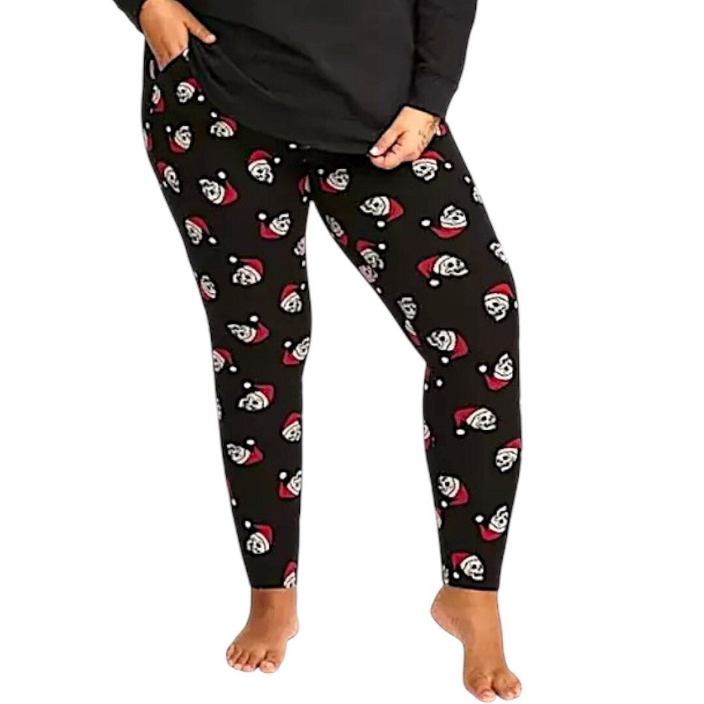 TORRID Skulls in Santa Hats, Signature Waist w/Pockets Leggings NWT Size 1X - Picture 2 of 9